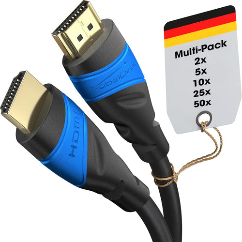 KabelDirekt - 8K / 4K HDMI Cable - 2x 4m & More HDMI Cables (0.15m-22.5m) - German-Engineered HDMI Lead - Supports 10K/8K@60Hz/4K@120Hz - HDMI Cable for HDTV, PC, PS5, Xbox, Switch