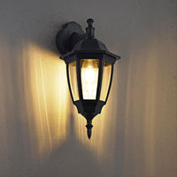 EBION Traditional Outdoor Wall Lantern, IP44 Waterproof Black 2 Pack