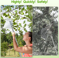 4.2M Apple Picker with Telescopic Handle, Fruit Picker Tool with Basket, Adjustable Head, Lightweight Apple Tree Picker Tool, Easy to Assemble, Aluminium Pole & Fabric Bag for Easy Harvesting
