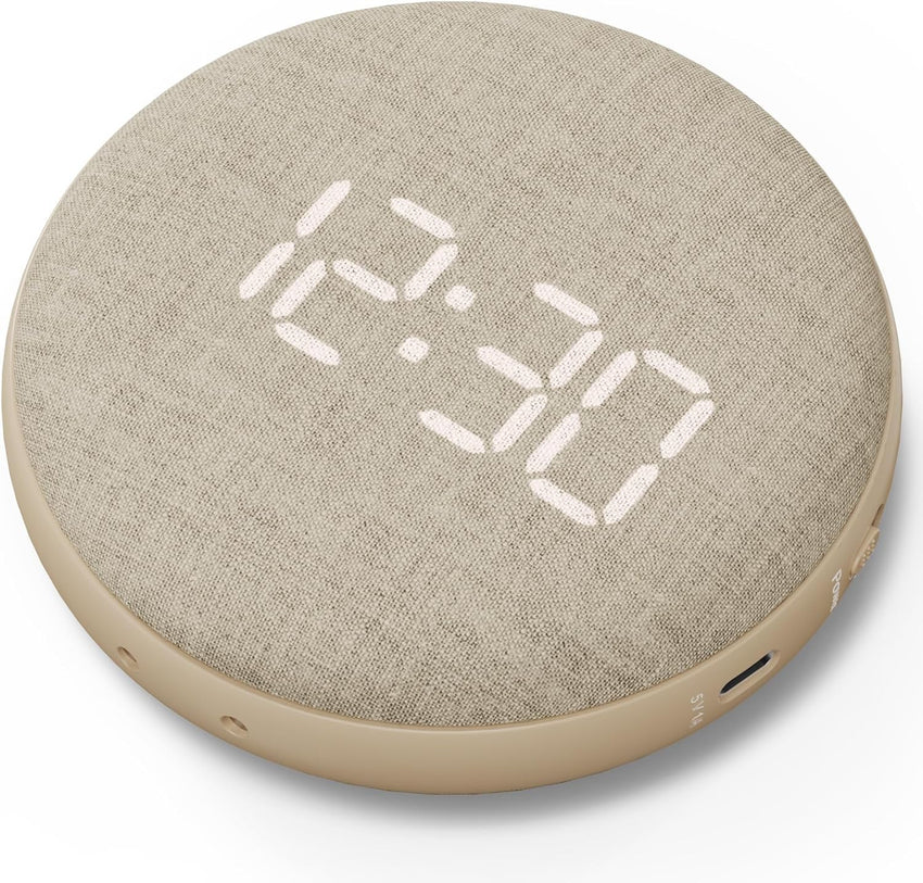 Vibrating Travel Alarm Clock Dual Alarm Heavy Sleepers Compact Black