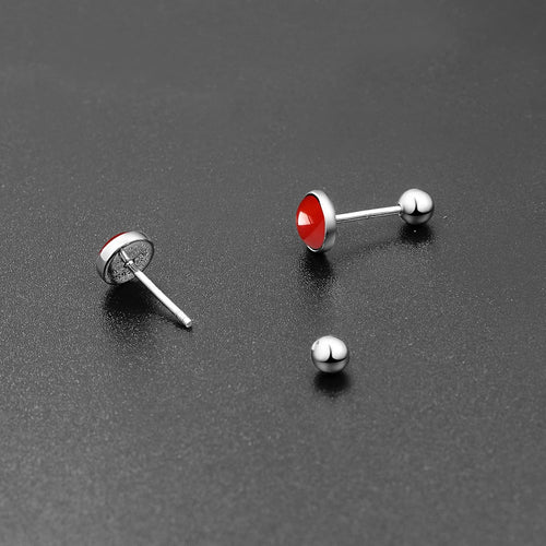 Sterling Silver Stud Earrings Mixed Gemstones Hypoallergenic Screw Back Ã¢ÂÂ Multi