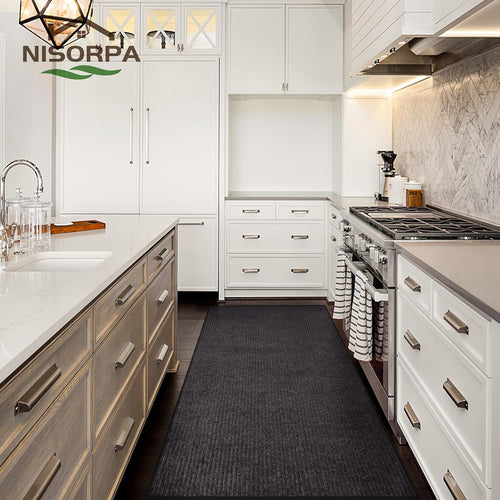 Nisorpa Carpet Runners for Hallways 90x300cm Hallway Runner with Non Slip Back Dirt Stopper Extra Long Hall Runner Washable Runner Mat for Home office Kitchen Gray