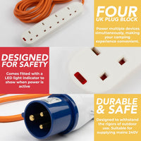 1 METER GADLANE Camping Electric Hook Up Cable - 1M Electric Hook Up for Camping