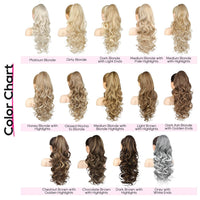 REECHO 24" Claw Clip Ponytail Extension Long Curly Hairpiece â Honey Blonde Highlights