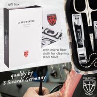 8-Piece Manicure & Pedicure Grooming Kit with Leather Case â Gift Box