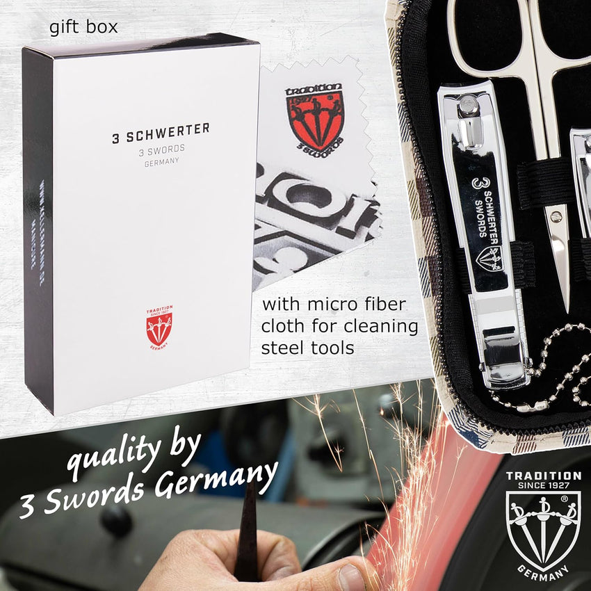 8-Piece Manicure & Pedicure Grooming Kit with Leather Case â Gift Box