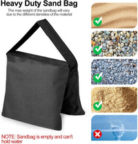 EMART Heavy Duty Sandbags,Weight Sand Bags Photo Studio Saddlebag Design for Photography Stand Light Tripod, Outdoor Patio, Sports, Photo Sets, Film Sets, Live Productions-(Black-4 Packs)