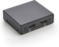 Amazon Basics HDMI Splitter 1 In 2 Out, 4K @ 30 Hz for Dual Monitors, PC, Laptops, DVD players, Xbox, Roku, Chromecast, with 1m USB USB-A to DC power cable, Mirror Only, Black