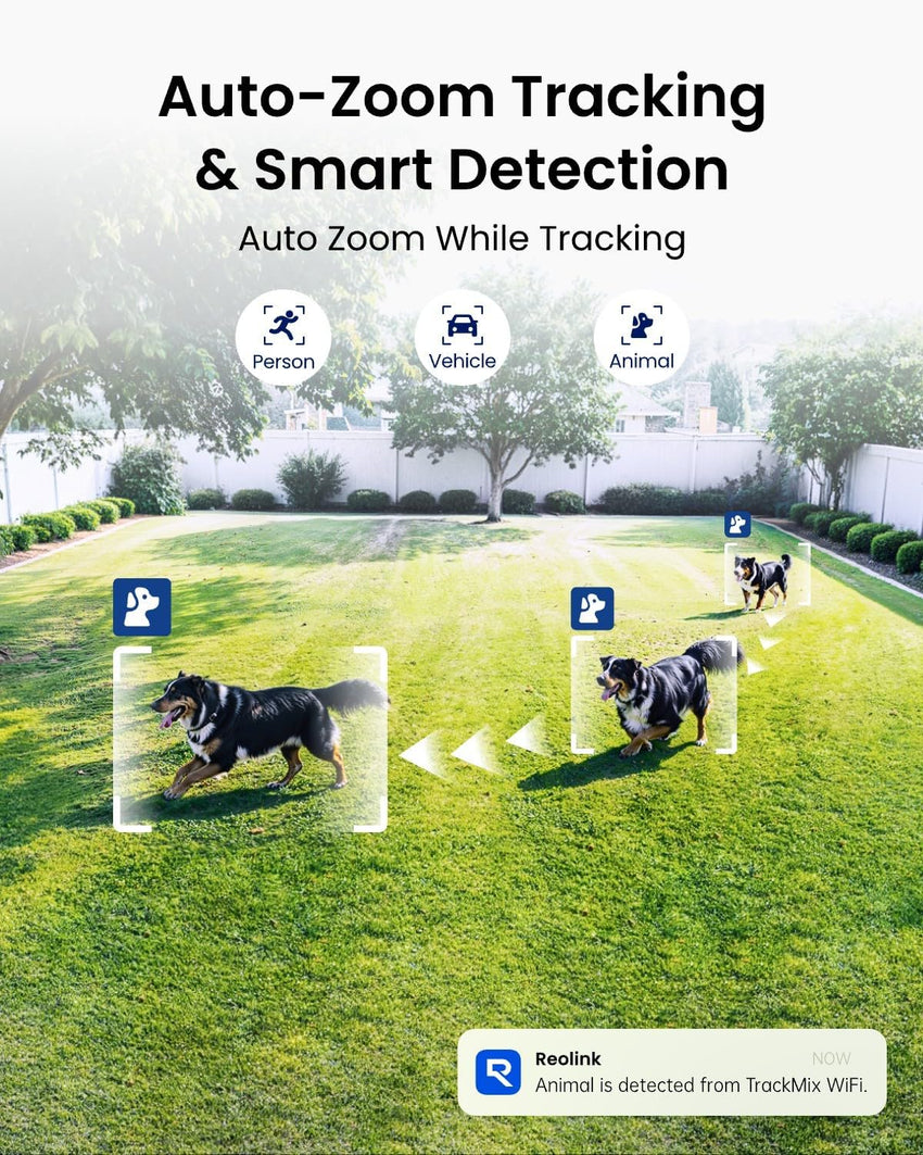 Reolink 4K Dual-Lens PTZ Outdoor Security Camera 6x Hybrid Zoom Auto-Tracking â Grey