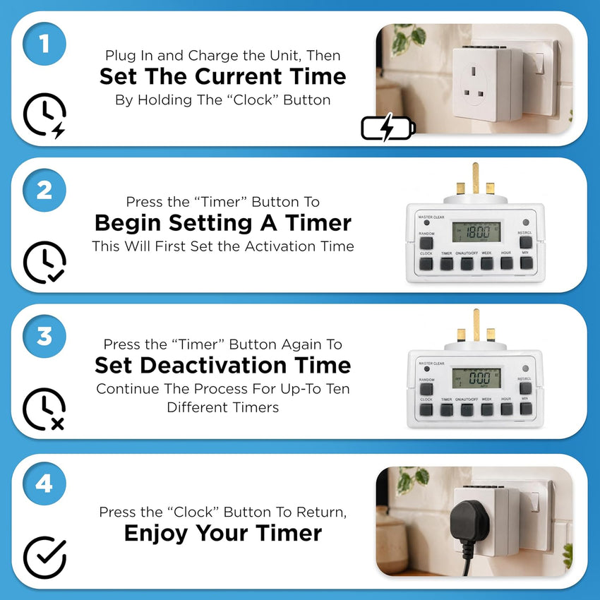 Digital 7-Day Programmable Timer Switch Weekly Lighting â White UK Plug