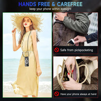 CAROKI Crossbody Lanyard Case for iPhone 14 6.1 inch, Magnetic Case Compatible with MagSafe Transparent Slim PC + TPU Clear Phone Case Cover with Lanyard Strap for iPhone 14-Black