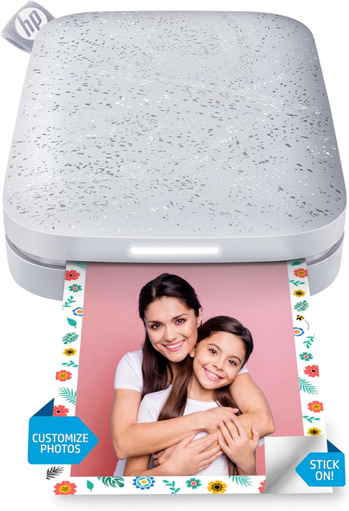 HP Sprocket 2x3 (5.1x7.5 cm) Instant Smartphone Photo Printer, Portable Color Wireless Mobile Printer, Zink Sticky-Back Photos, Print from App on Compatible iOS & Android Devices with Bluetooth, White