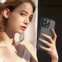 Mootobo for iPhone 16 Pro Max Case with Camera Lens Full Cover Protection, Military-Grade Drop Protection Phone Case, Anti-Fingerprint Slim Shockproof Matte Back 6.9 inch- Black