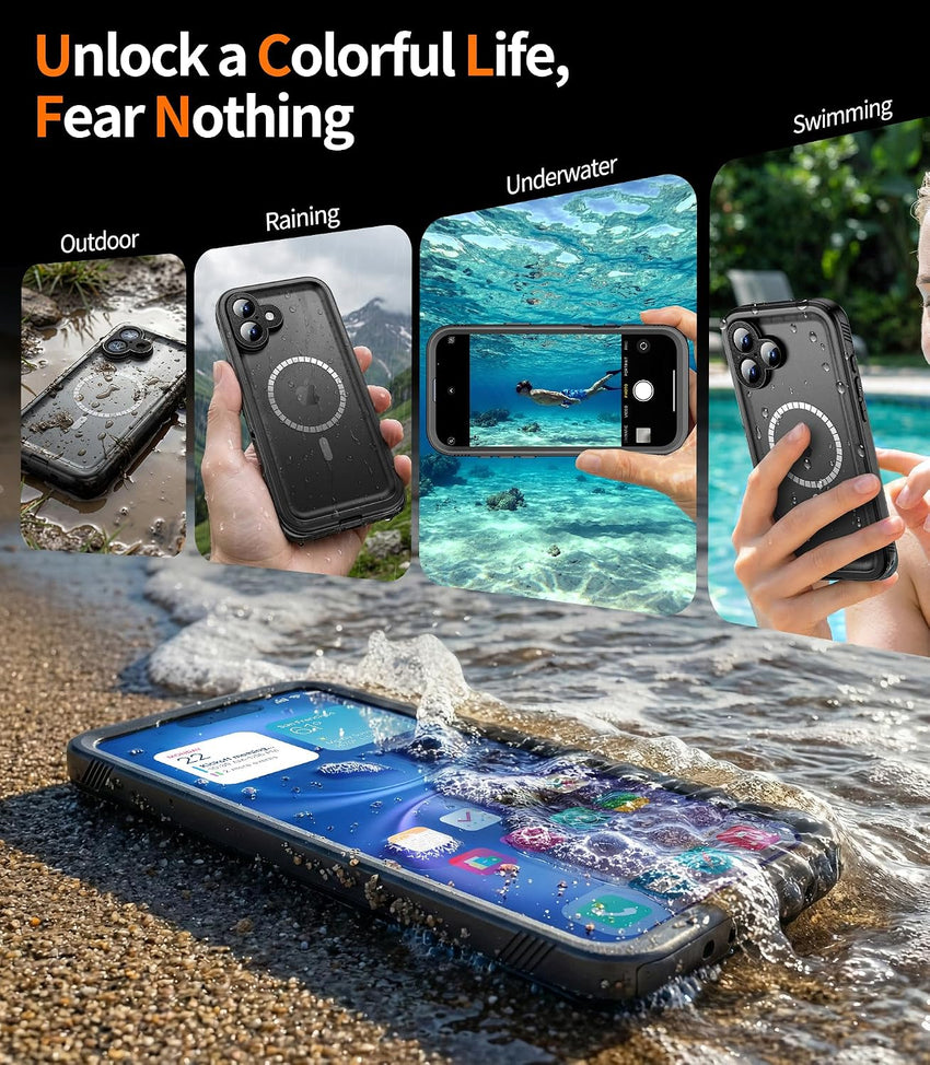 Magnetic Shockproof IP68 Waterproof 360Â° Case for Samsung S25 Ultra Compatible with MagSafe Black