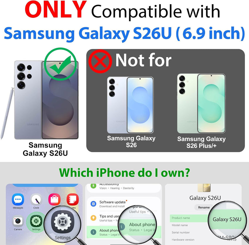 Magnetic Full-Body Case Samsung Galaxy S26 Ultra IP68 Shockproof 360Â° Protector Black