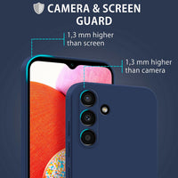 MyGadget TPU Case for Samsung Galaxy A14 5G - Cover Dual Layer with Camera Protection | Inner Lining - Soft Touch Rubber & Anti-Scratch Shell Dark Blue