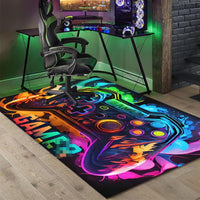 Gaming Area Rug Non-Slip Colourful Game Controller Carpet 47.3" x 63"