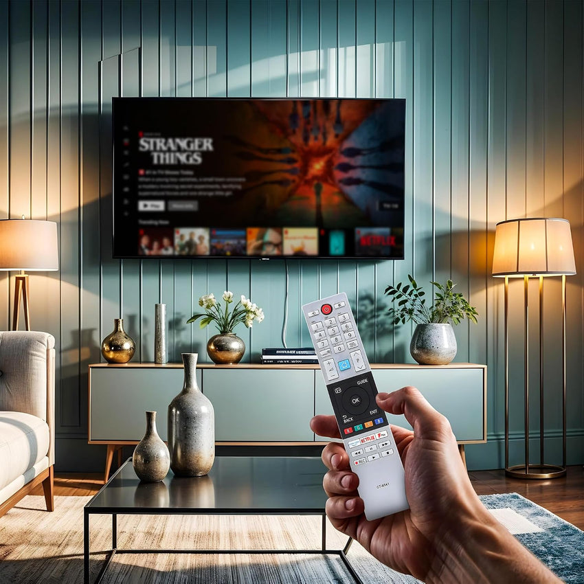 Updated Toshiba Remote Control CT854 RC42150P Compatible with Toshiba UHD Freview 2018 2019 Ready HD LCD LED TV with shortcut buttons Prime Video, Netflix, F play Buttons, No Setup Required