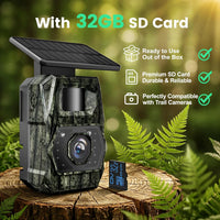 Cellular Wildlife Camera 2K 48MP Solar Night Vision Motion-Activated â Built-in 6000mAh