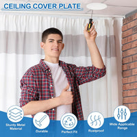PATIKIL 100mm Metal Ceiling Hole Cover Plate Decorative Cap Access Panel â Matte White