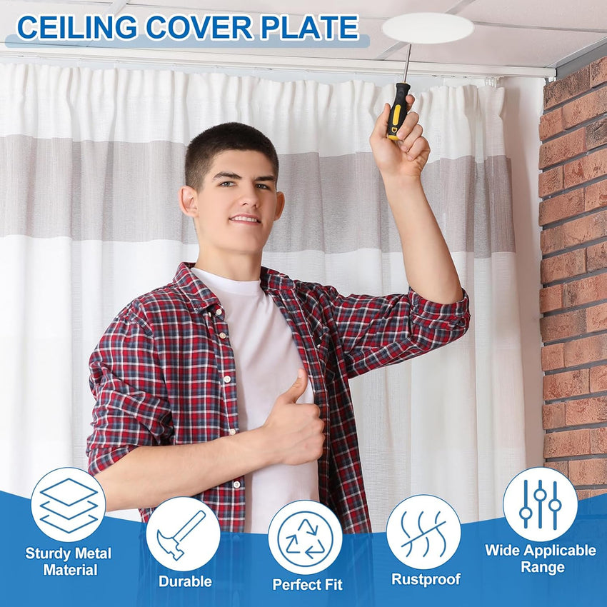 PATIKIL 100mm Metal Ceiling Hole Cover Plate Decorative Cap Access Panel â Matte White