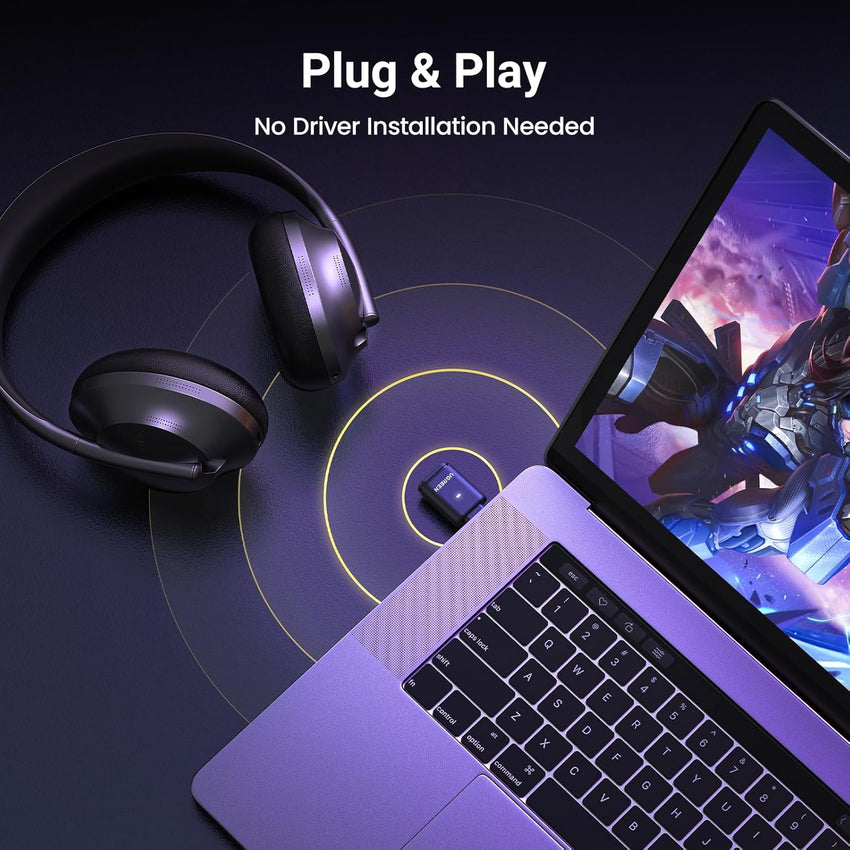 UGREEN Bluetooth 5.3 Adapter for PS5/PS5 Pro/Switch1 2, USB-C Bluetooth Adapter with aptX/aptX HD/aptX Adaptive, Plug & Play, Supports Windows/macOS, PC, Laptop(Audio Only)