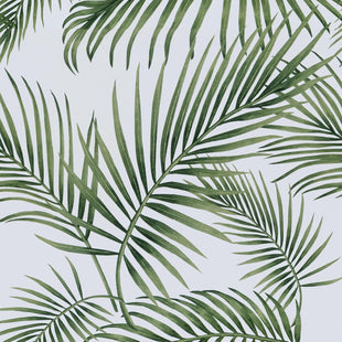 Hode Self Adhesive Wallpaper Green Leaf, Patterned Sticky Back Plastic Roll, Bathroom Kitchen Cupboard Worktop Vinyl Wrap for Furniture Table 90cmx6m