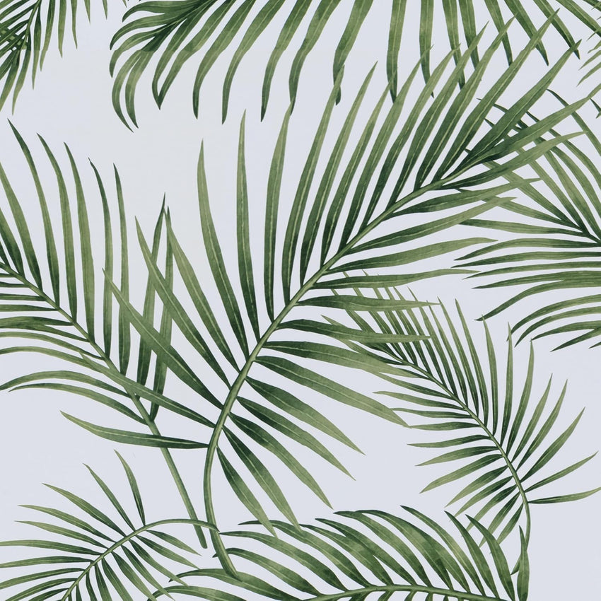 Hode Self Adhesive Wallpaper Green Leaf, Patterned Sticky Back Plastic Roll, Bathroom Kitchen Cupboard Worktop Vinyl Wrap for Furniture Table 90cmx6m