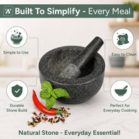 Mortar bowl only Solid Natural Stone Durable Kitchen ONLY MORTAR BOWL NOT PESTLE Natural Stone