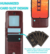 Asuwish Phone Case for Samsung Galaxy A35 5G with Tempered Glass Screen Protector Credit Card Holder Wallet Cover Stand Leather Cell Accessories Glaxay A 35 35A A355G SM-A356U A356E Women Men Brown