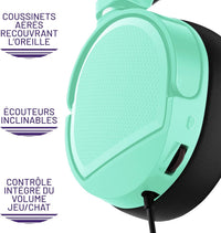 STEALTH PANTHER Mint - Over Ear Gaming Headset Compatible with Consoles and PC with Flexible Mic, 3.5mm Jack, 1.5m Cable, Lightweight, Comfortable and Durable