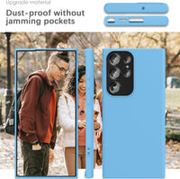 YATWIN Silicone Case for Samsung Galaxy S23 Ultra 5G, Soft-Touch, Shockproof, DustProof, Antiskid Full Body Armour Phone Cover for Samsung Galaxy S23 Ultra 5G - Sky Blue