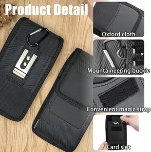 Cell Phone Belt Holster,Phone Nylon Holster Case,Mobile Phone Pouch with Belt Loop,Heavy Duty Phone Cover with Belt Clip for 5.8-6.8 inch smartphones
