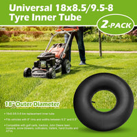 Inner Tube TR-13 Straight Valve Butyl Rubber for Lawnmower Wheelbarrow Garden Trailer Go-Kart 2 pack
