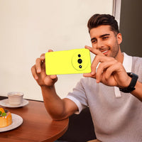 BUTISHIYU Case Compatible with Xiaomi Redmi A3 4G with 1 Tempered Glass Screen Protector, Silicone Slim Fit Shockproof Anti-Scratch Case for Xiaomi Redmi A3 4G - Yellow