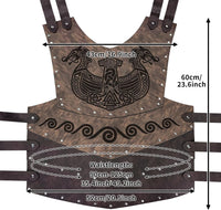 Viking faux leather embossed long chest protector LARP cosplay armor Ã¢ÂÂ Brown B