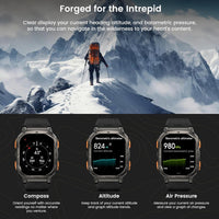 KOSPET Tank M3 Ultra Smart Watch with GPS, 1.96'' AMOLED HD Display, 480mAh Large Battery, 5ATM&IP69 Waterproof, AI Voice Assistant, Rugged Military Full Metal Body Smartwatch for Android iOS (Black)