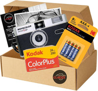 35mm Film Camera Bundle Includes Black Swiss+Go Novocolor Analogue Film Camera with Kodak ColorPlus 24 EXP Film, Kodak Max Super Alkaline AAA Batteries and Clikoze Film Photography Tips Card