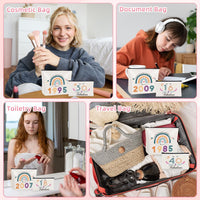 61st Birthday Cosmetic Bags 2pc Rainbow Makeup Pouches â Multi