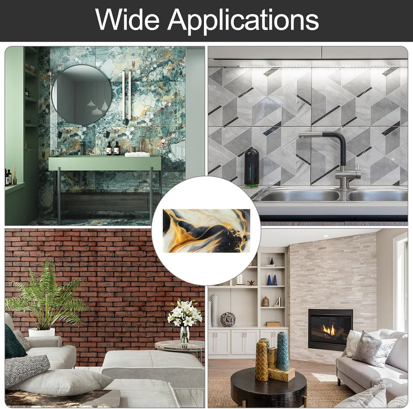 Peel and Stick Wall Panels 10pcs Skin Feel Brick Wallpaper Adhesive Backsplash â Blue White
