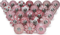 Ceramic Dresser Knobs Assorted Multicolour Decorative Pull Handles Pack of 23