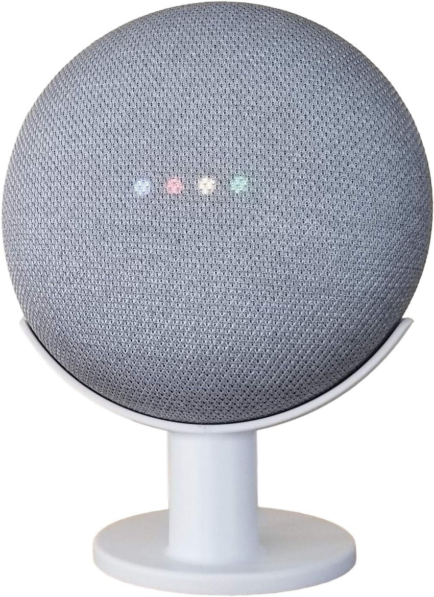Mount Genie Google Home Mini Pedestal: Improves Sound Visibility and Appearance - Cleanest Mount Holder Stand for Google Mini - Designed in USA (White)