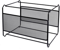 Hotyin Foolscap Suspension File Frame(39 x 28 x 24.8cm), Metal Suspension File Frame Organiser - Easy to Assemble - Hanging File Folder for Home Office Storage and Organization (Black)