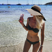 FURTALK Womens Sun Straw Wide Brim UPF 50 Summer Foldable Roll up Floppy Beach Hat for Women Khaki
