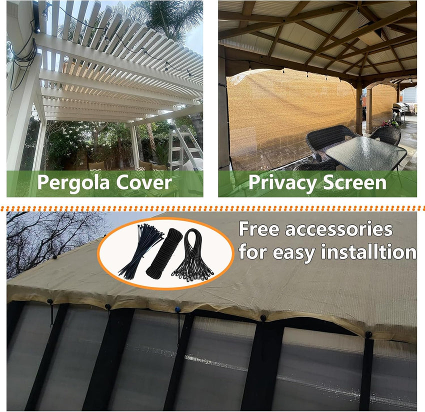 Sun Shade Cloth 90% UV Protection 8x10ft â Beige