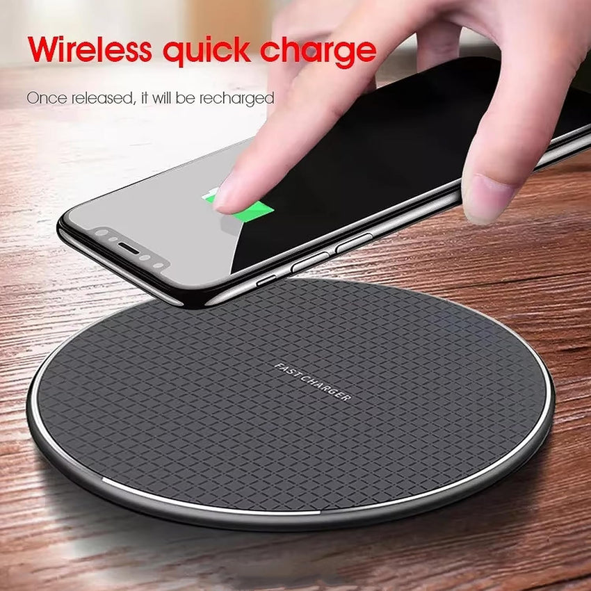 INDOTEAM Wireless Charger Pad | 15W Fast Wireless Charging Pad - Compatible with Samsung, iPhone and Other Qi Compatible Phones | Qi Wire-less Charger Adapter | 15W Fast Wire-less Charging Adaptor