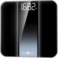 Digital Bathroom Scale High-Precision LED Display Tempered Glass 400lb Capacity Silver. Batteries included