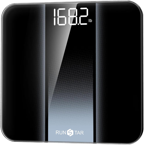 Digital Bathroom Scale High-Precision LED Display Tempered Glass 400lb Capacity Silver. Batteries included