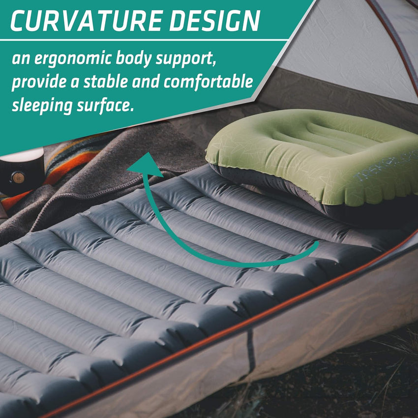 TREKOLOGY UL Sleeping Pad, Camping Mattress - UL80 Inflatable Airbed Lightweight Roll Camp Mats, Ultralight Single Inflating Bed for a Good Night Sleep