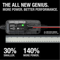 NOCO GENIUS2: 2A 6V/12V Smart Battery Charger - Automatic Maintainer, Trickle Charger & Desulfator with Overcharge Protection & Temperature Compensation - For Lead-Acid & Lithium Batteries